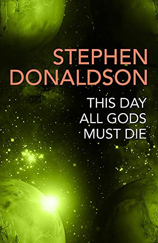 Book cover with green planets and stars against a black space background.