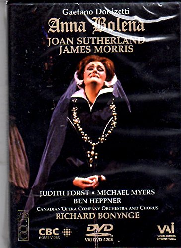 DVD cover for Donizetti’s *Anna Bolena* opera featuring Joan Sutherland.