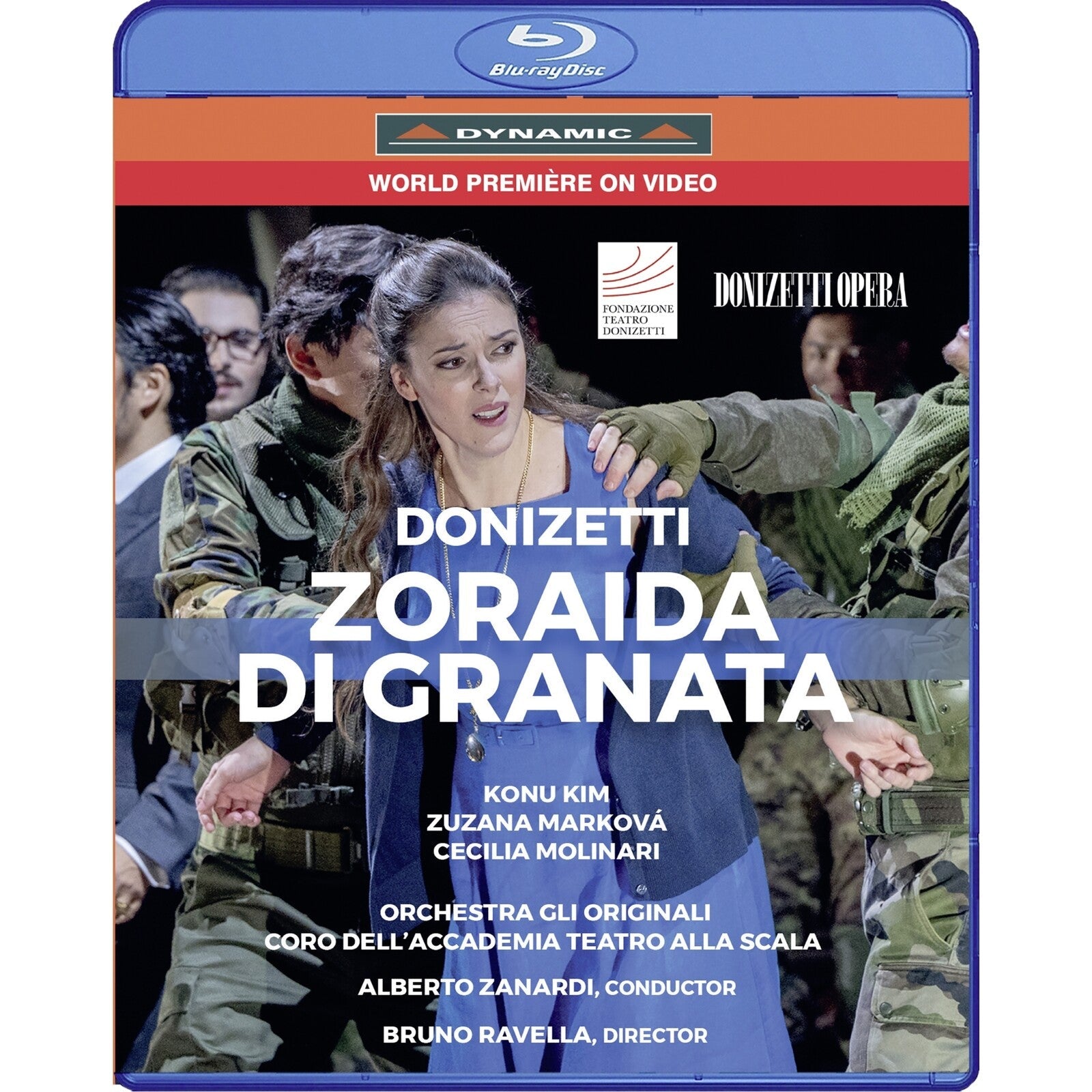 Blu-ray cover for Donizetti’s “Zoraida Di Granata” opera, featuring performers.