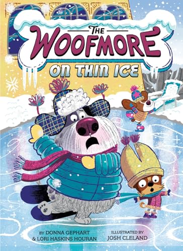 Book cover featuring cartoon dogs ice skating in winter clothing.