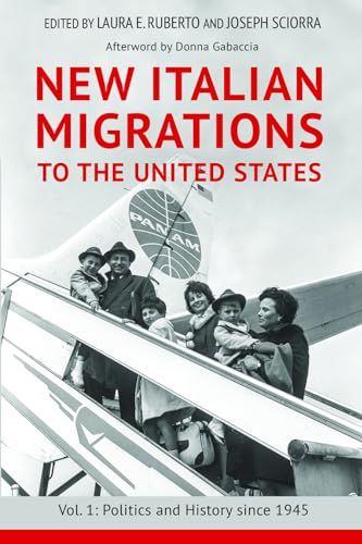 Book cover depicting a family boarding a Pan Am airplane, titled “New Italian Migrations.”