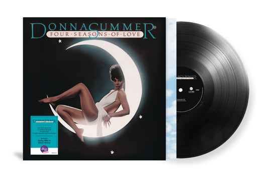 Donna Summer's "Four Seasons Of Love" vinyl record with a crescent moon cover.