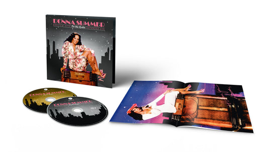 Donna Summer “On The Radio” expanded 2CD set with portrait and cityscape.