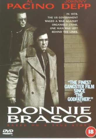 “Donnie Brasco” DVD cover featuring Al Pacino and Johnny Depp in overcoats.