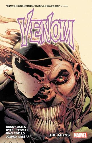 Comic book cover featuring Venom’s face, tendrils, and creators’ names.