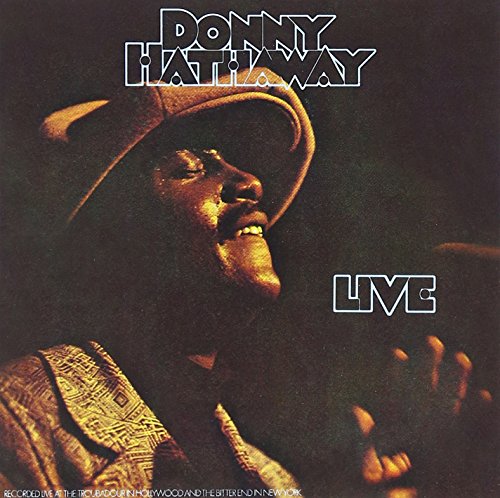 Donny Hathaway album cover: portrait of a man in a hat, "Live" text.