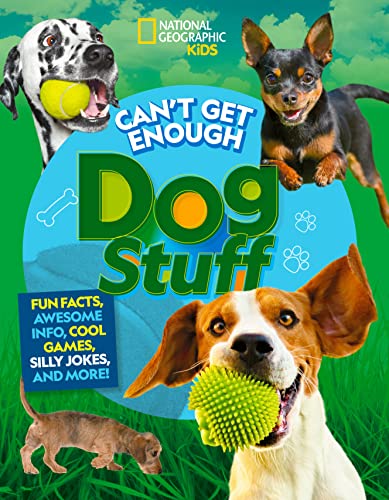 Book cover featuring multiple dogs and the title “Can’t Get Enough Dog Stuff.”