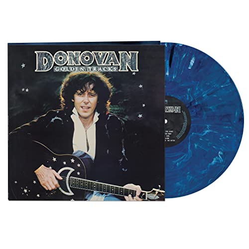Donovan “Golden Tracks” vinyl record with album cover and blue disc.