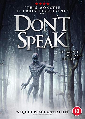DVD cover for horror film "Don't Speak" featuring a monstrous figure.