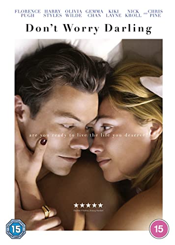 “Don’t Worry Darling” DVD cover featuring Florence Pugh and Harry Styles.