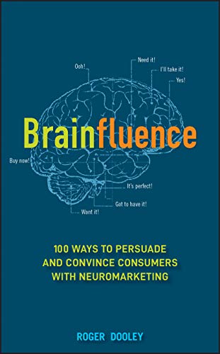 Book cover with a brain illustration and the title "Brainfluence.