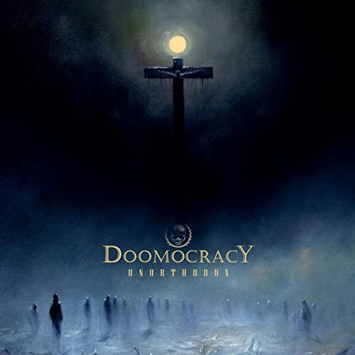 Dark album cover with a cross-shaped streetlight and distant figures.