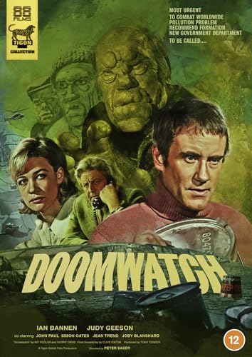 Doomwatch" DVD cover featuring concerned faces and environmental imagery.