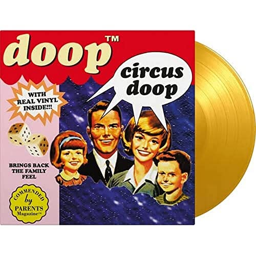 Doop - Circus Doop" LP cover with a man and family, plus yellow vinyl record.