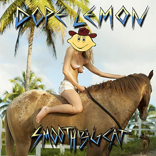 Album cover: person with smiley face riding a brown horse.