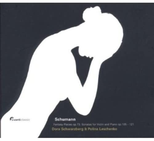 CD cover with a white silhouette of a person with a violin.