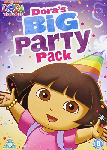 Dora the Explorer DVD cover with Dora wearing a party hat.