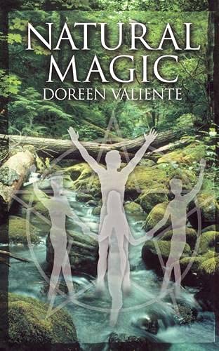 Book cover: “Natural Magic” with figures in a forest scene.