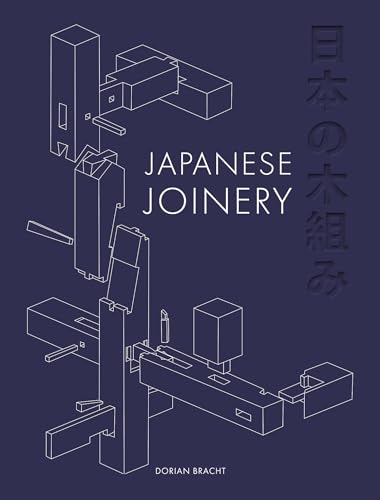 Book cover showing white line art of Japanese wood joinery on a dark background.