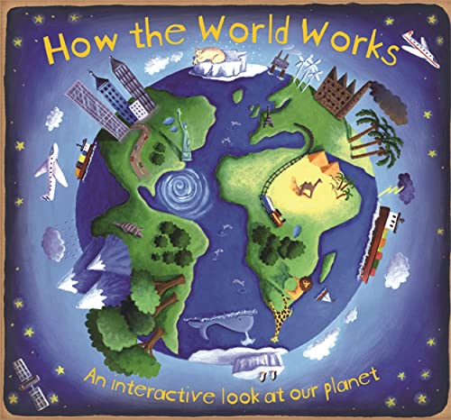 Colorful illustrated book cover depicting Earth with diverse landmarks and animals.