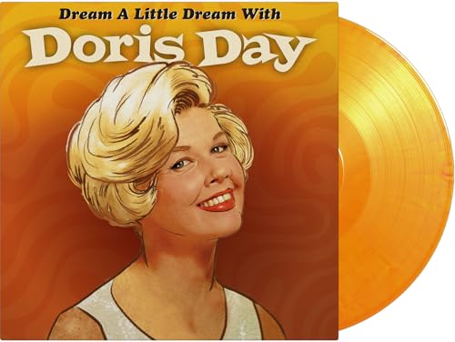 Doris Day album cover and orange vinyl record shown together.