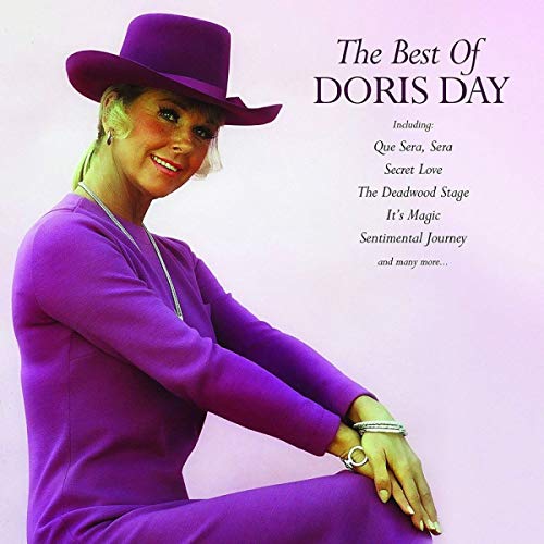 Doris Day in purple dress and hat, album cover for "The Best Of".