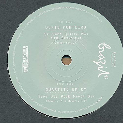 Pale green vinyl record label with text: "Doris Monteiro - Se Você Quiser...