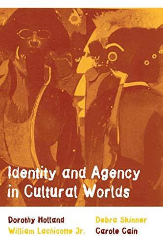 Book cover: abstract figures in warm tones, title “Identity and Agency.”