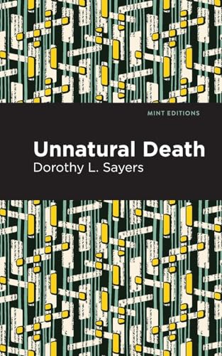 Book cover for “Unnatural Death” by Dorothy L. Sayers, patterned design.