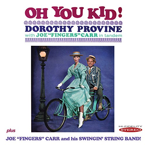 CD cover: Dorothy Provine and Joe Carr on a turquoise tandem bicycle.