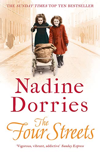 Book cover: two girls with a vintage pram on a street.