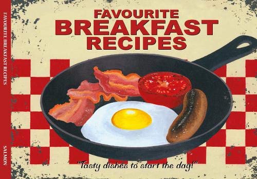 Cookbook cover with salmon and breakfast food images on a kitchen background.