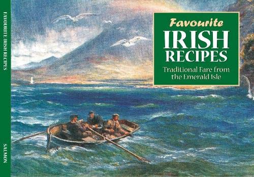 Cookbook cover with a seascape painting and green title text.