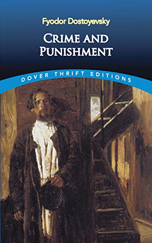 Book cover of “Crime and Punishment” featuring a man in a coat.