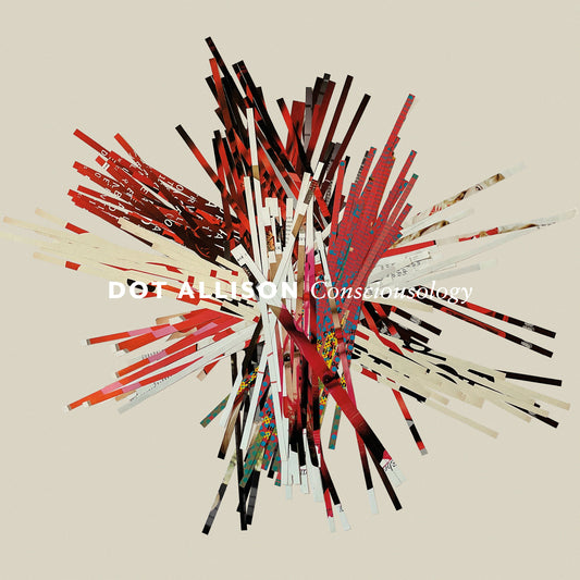 CD cover for Dot Allison’s “Consciousology” featuring a colorful, radial paper burst.