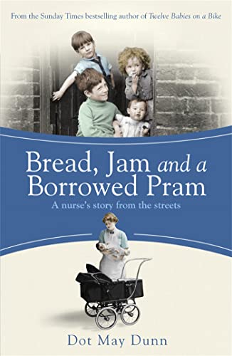 Book cover featuring four children above and a nurse with a pram below.