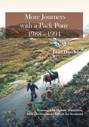 Book cover: pony with pack, walking on a rural road in Scotland.