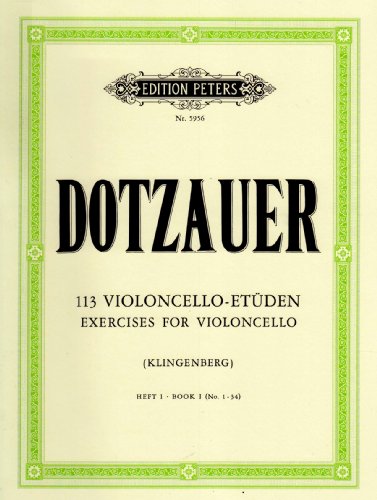Sheet music cover for "113 Violoncello-Etüden" by Dotzauer, Heft 1.
