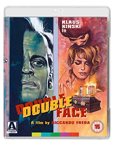 Blu-ray cover for "Double Face" featuring Klaus Kinski and a woman with a lantern.
