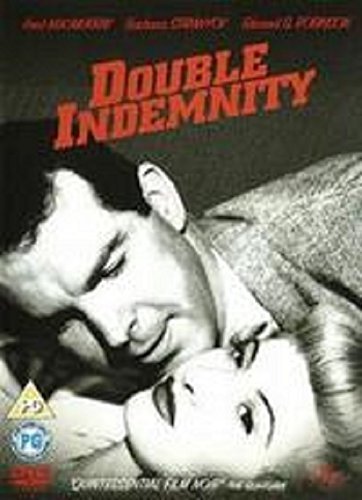 Double Indemnity" DVD cover featuring a man and woman in a close embrace.