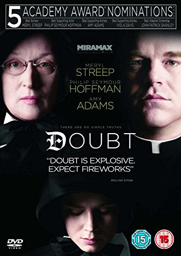 DVD cover for Doubt featuring Meryl Streep, Philip Seymour Hoffman, and Amy Adams.