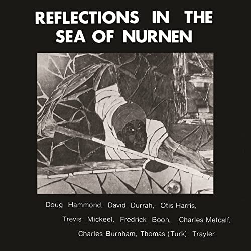 Vinyl cover with black and white artwork of a man playing pool.
