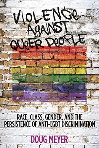 Book cover with rainbow flag painted on a brick wall.
