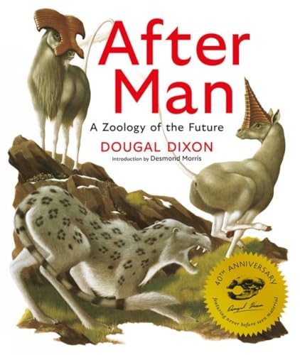 Book cover featuring illustrations of three speculative future animals and the title After Man.