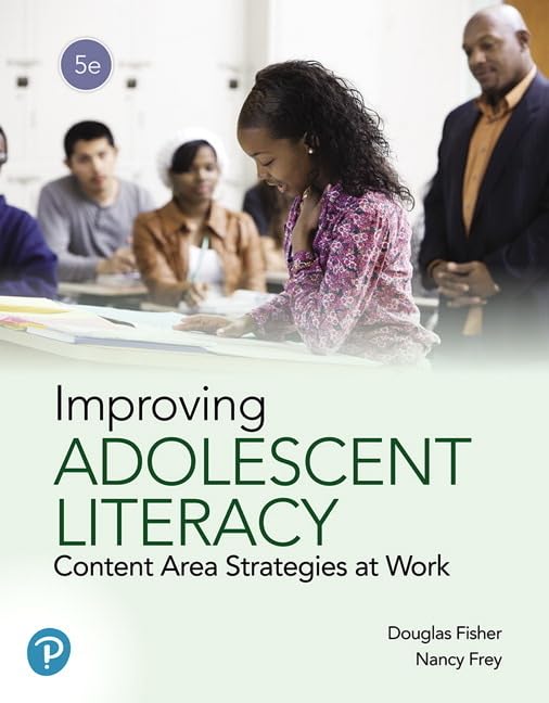 Book cover: “Improving Adolescent Literacy” with diverse students pictured.