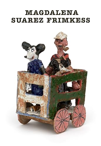 Handmade folk art figures in a wheeled cart, book cover.