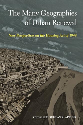 Book cover with aerial view of a city and text about urban renewal.
