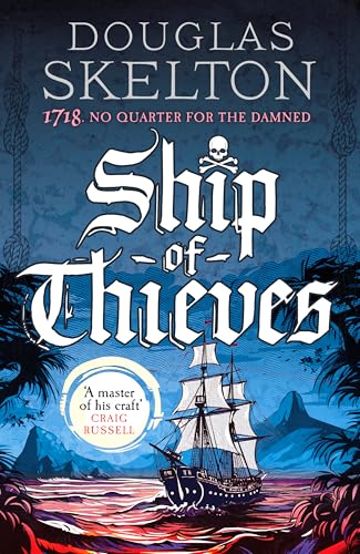 Book cover for Ship of Thieves featuring a sailing ship and a skull icon.