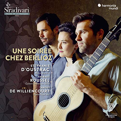 CD cover for "Une Soirée Chez Berlioz" featuring three musicians.
