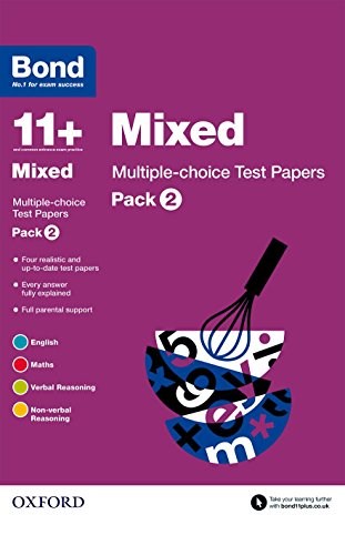 Purple cover of "Bond 11+ Mixed Multiple-choice Test Papers: Pack 2".